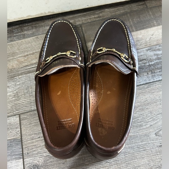 Oakstreet Bootmaker handcrafted in USA Classic Brown Leather Bit Loafers - Picture 3 of 11